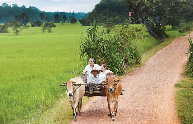 Rural Village with Ox Cart Tour & Monk Blessing Half-Day